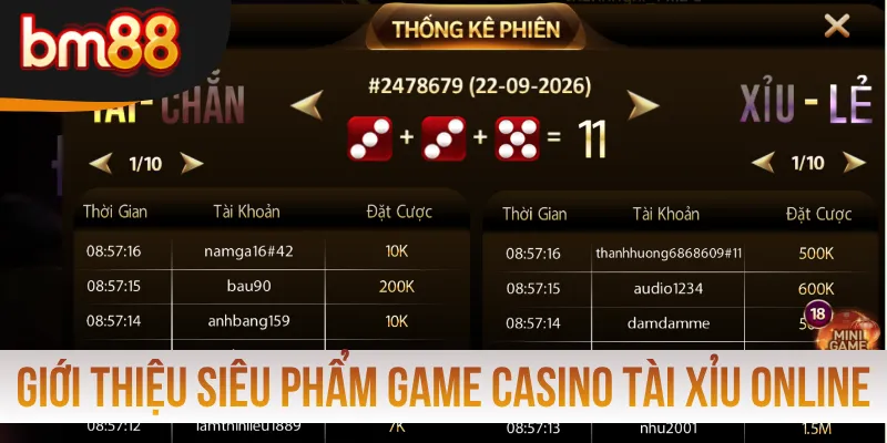 Giới thiệu siêu phẩm game casino Tài Xỉu online